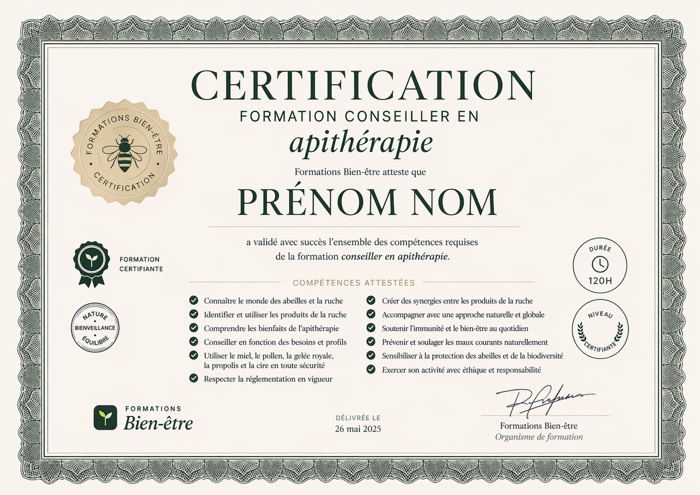 Certificat Conseiller en apithérapie — Formation Bien-être