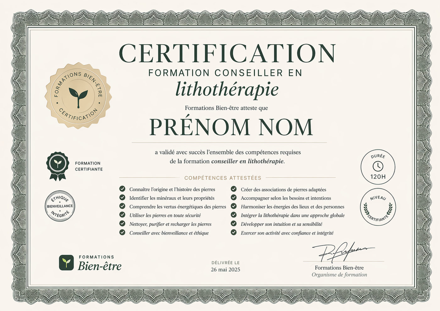 Certificat Conseiller en lithothérapie — Formation Bien-être