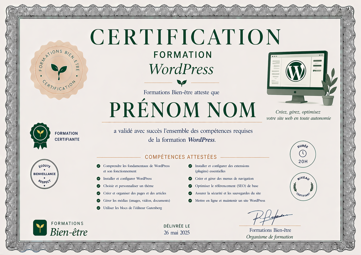 Formation WordPress